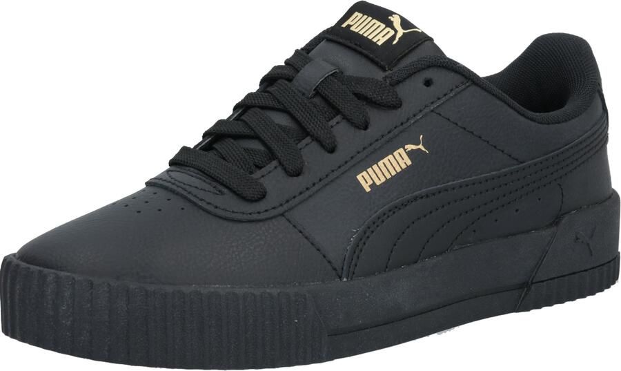 PUMA Carina L leren damessneakerschoenen 370325 08 Zwart-goud - Foto 4