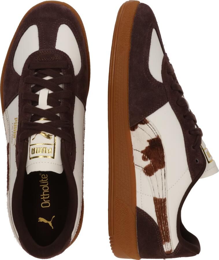 Puma Palermo Cow leren sneakers met koeienprint ecru bruin - Foto 7