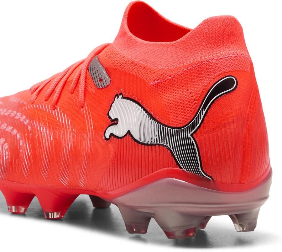 PUMA Voetbalschoen 'Future 9 Match Fusion' lichtgrijs neonrood zwart zilver - Foto 3