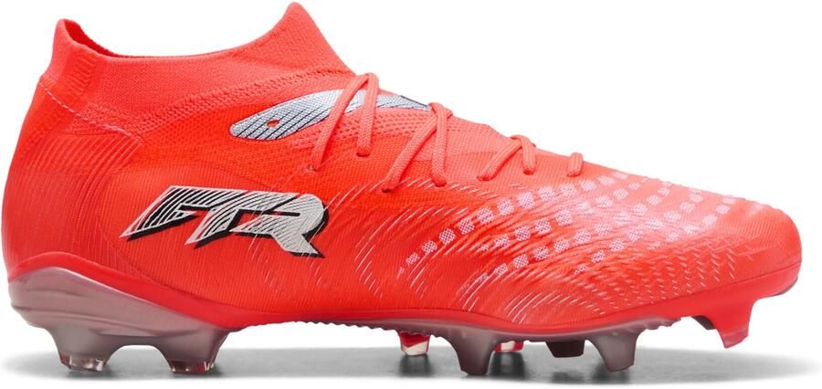 PUMA Voetbalschoen 'Future 9 Match Fusion' lichtgrijs neonrood zwart zilver - Foto 7