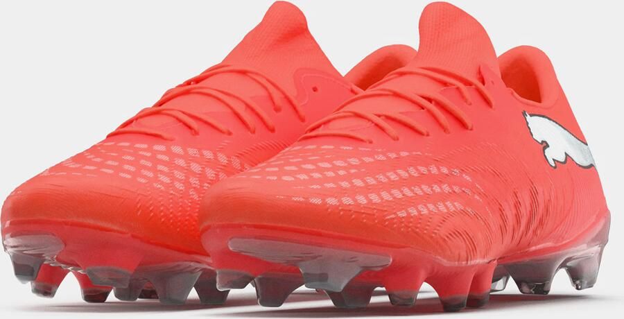 PUMA Voetbalschoen 'Future 9 Match Fusion' zilvergrijs neonrood zwart - Foto 7