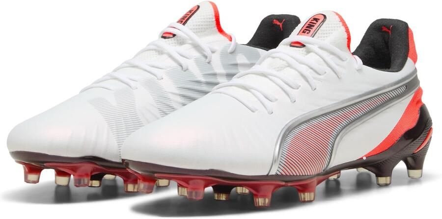 PUMA King Ultimate FG AG Untamed Wit Zilver Gloeiend rood Zwart Dames - Foto 6
