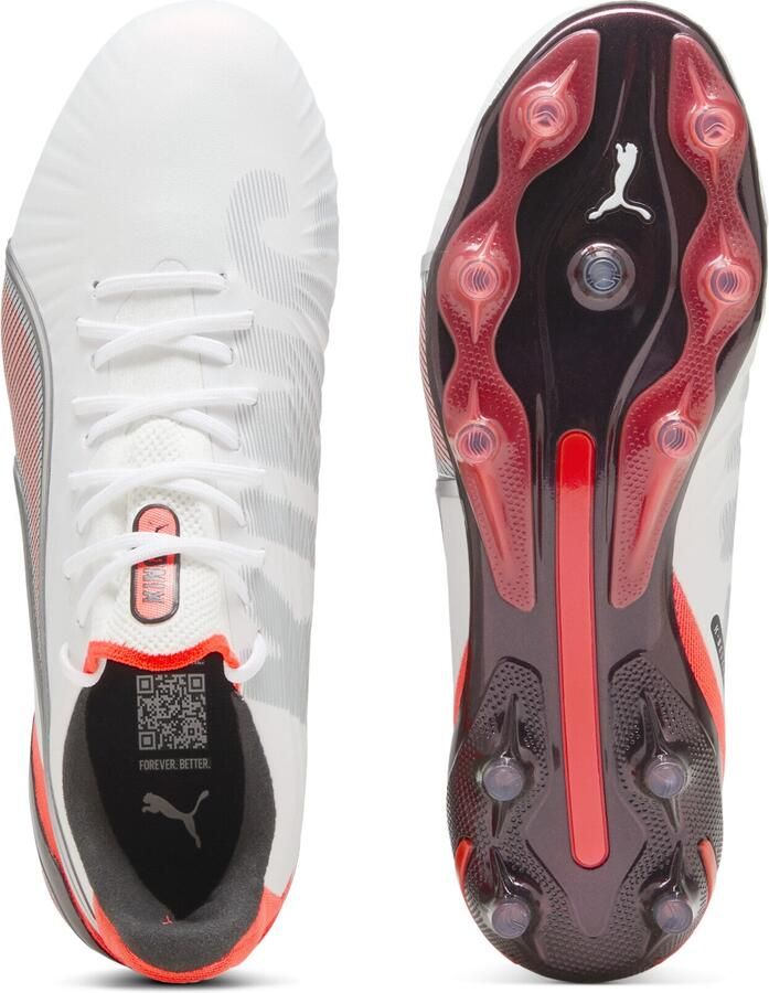 PUMA King Ultimate FG AG Untamed Wit Zilver Gloeiend rood Zwart Dames - Foto 4