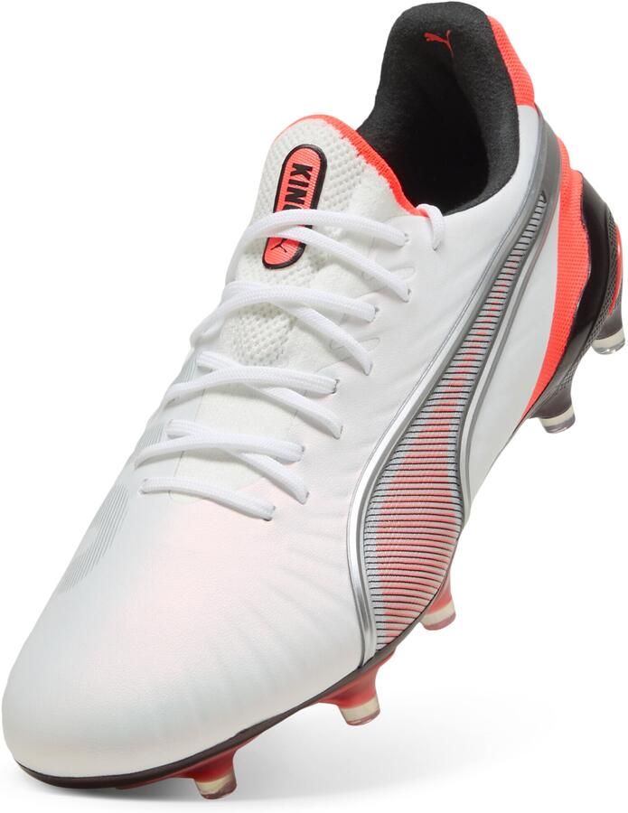 PUMA King Ultimate FG AG Untamed Wit Zilver Gloeiend rood Zwart Dames - Foto 5
