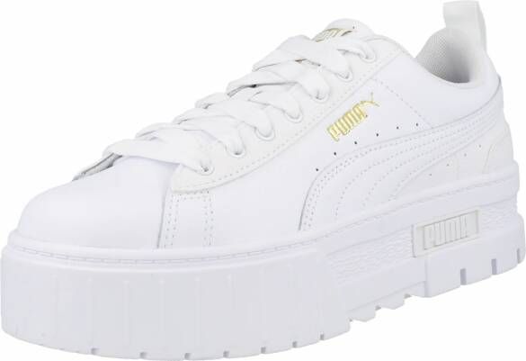 Puma Mayze Lth leren sneakers wit goud Meisjes Leer Meerkleurig 35.5 - Foto 6