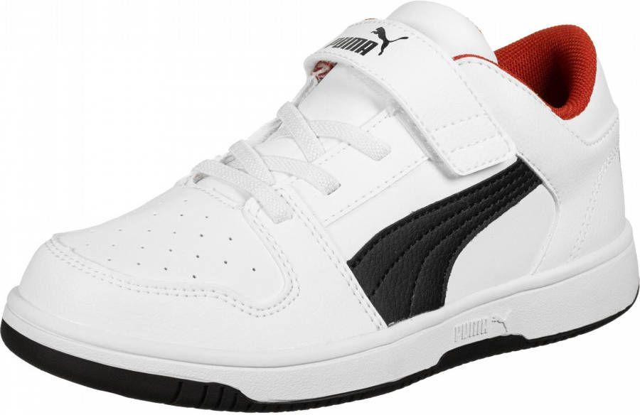 PUMA Rebound Layup Lo SL V Inf Sneakers Kinderen White- Black-High Risk Red - Foto 5