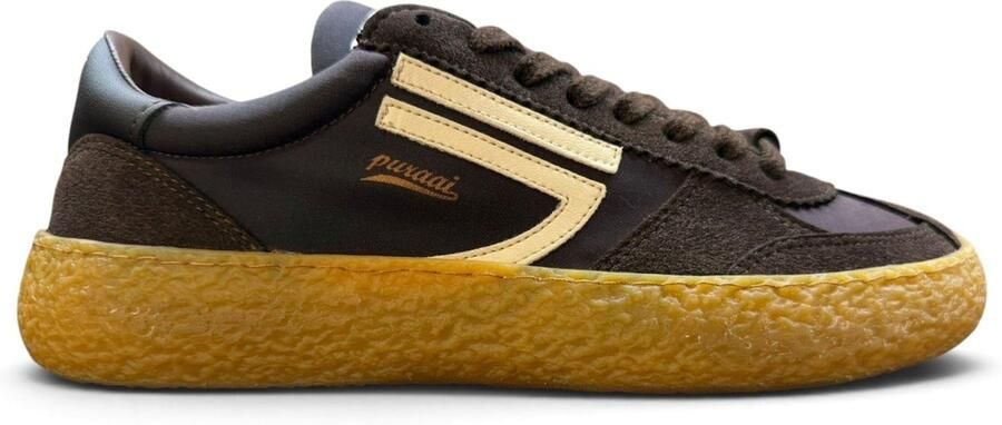 Puraai Sneakers laag 'CABERNET' bruin