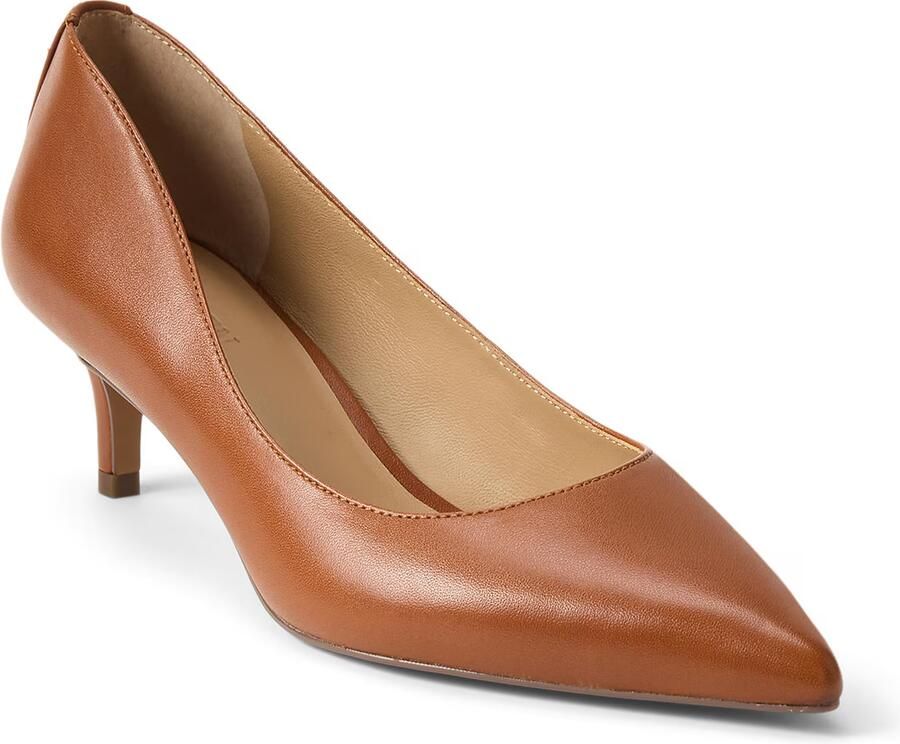 Lauren Ralph Lauren Pumps van leer met elastisch riempje model 'ADRIENNE' - Foto 3