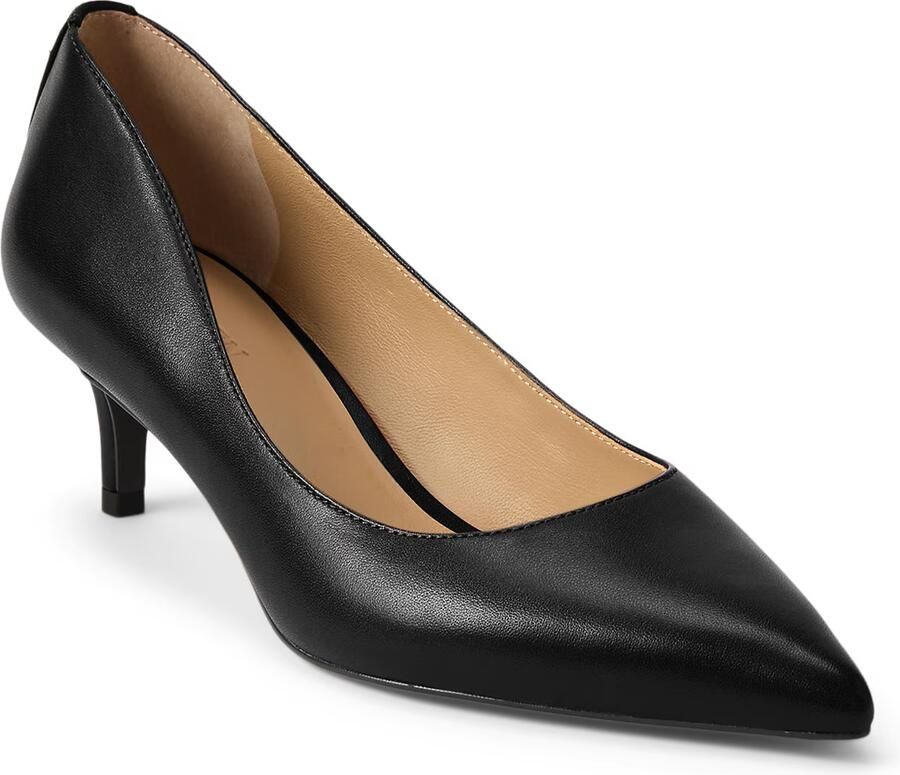 Lauren Ralph Lauren Pumps van leer met elastisch riempje model 'ADRIENNE' - Foto 3