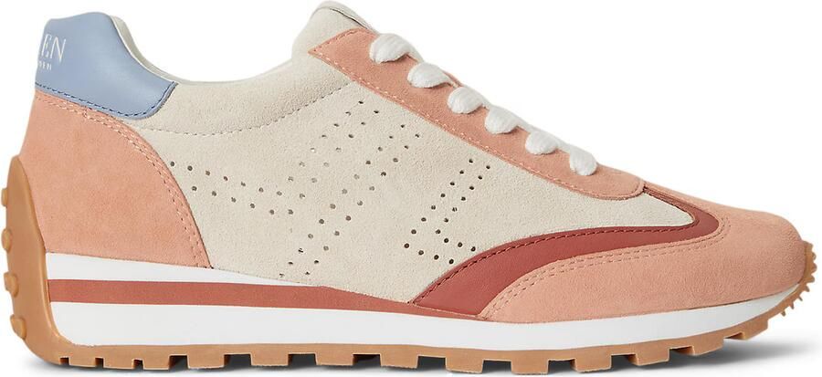 Lauren Ralph Lauren Sneakers laag 'DANI' sand lichtblauw abrikoos kersrood - Foto 3