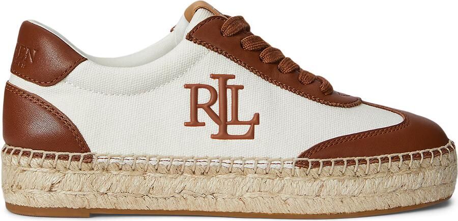 Lauren Ralph Lauren Sneakers van een mix van leer en textiel model 'LUIZE'