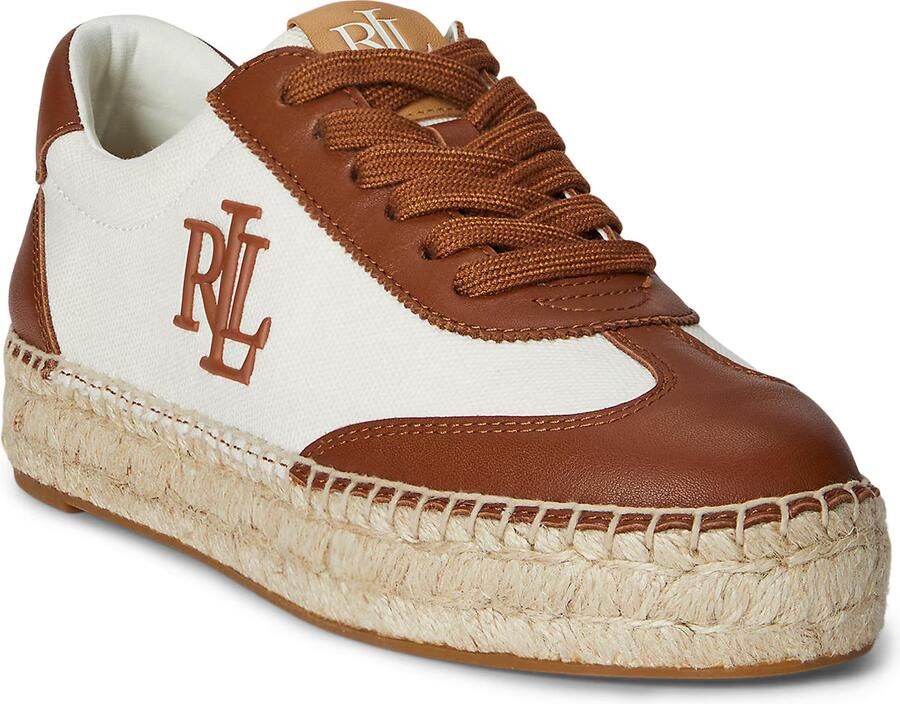 Lauren Ralph Lauren Sneakers van een mix van leer en textiel model 'LUIZE' - Foto 2