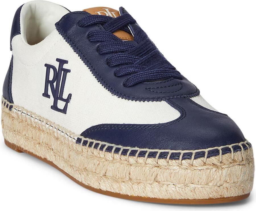 Lauren Ralph Lauren Sneakers van een mix van leer en textiel model 'LUIZE' - Foto 2