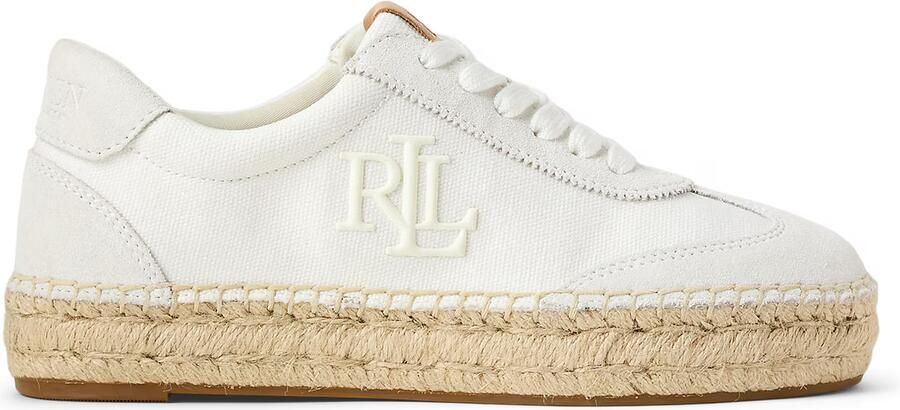 Lauren Ralph Lauren Sneakers van een mix van leer en textiel model 'LUIZE'