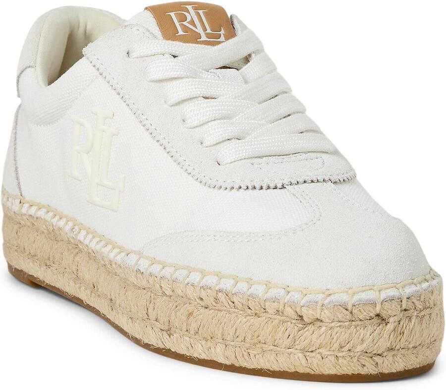Lauren Ralph Lauren Sneakers van een mix van leer en textiel model 'LUIZE' - Foto 2