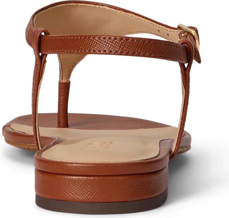 LAUREN RALPH LAUREN Dames Everley 2 Flat Sandal Maat: 37 Materiaal: Leatherlook Kleur: Bruin - Foto 8