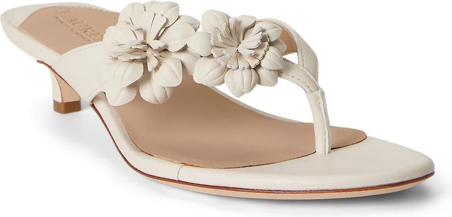 Lauren Ralph Lauren Teenslippers van echt leer met kitten heel