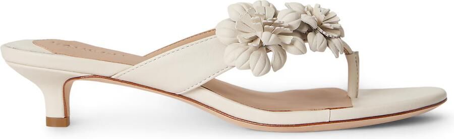 Lauren Ralph Lauren Teenslippers van echt leer met kitten heel - Foto 4