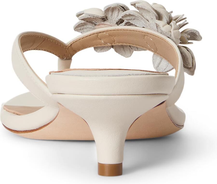 Lauren Ralph Lauren Teenslippers van echt leer met kitten heel - Foto 2