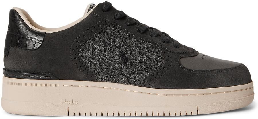 Polo Ralph Lauren Sneakers low van runder nappa met wollen paneel