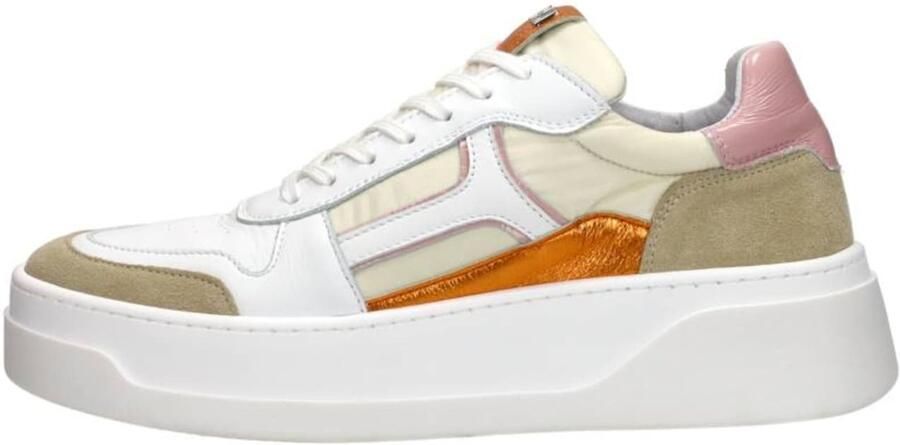 RED-RAG Lage Sneakers Dames 72118 Leer Oranje
