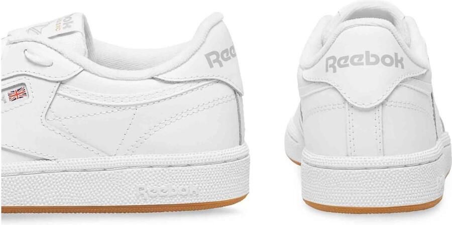 Reebok Club C 85 white light grey gum Wit Leer Lage sneakers Dames - Foto 4