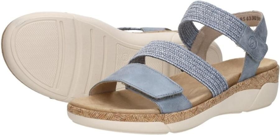 Remonte R6861-12 Sandalen Blauw Metallic Leer Dames Blauw - Foto 8
