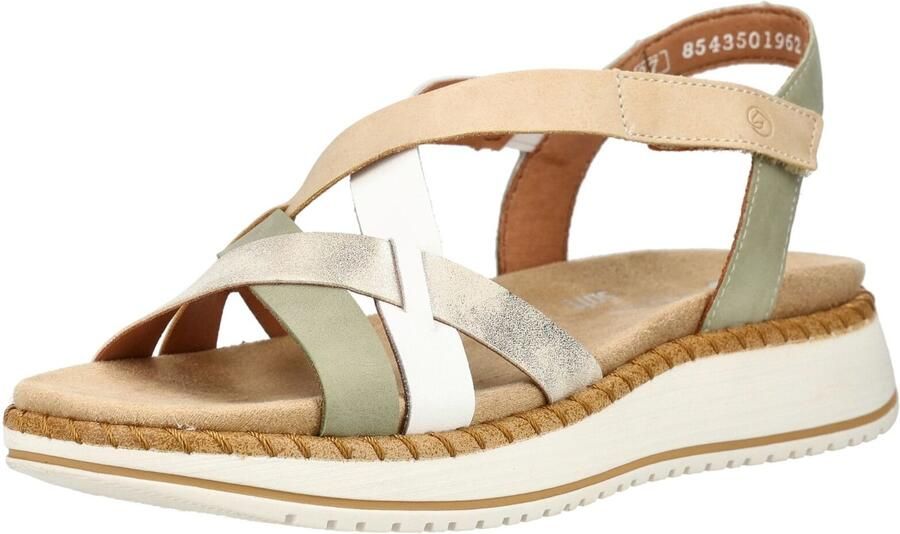 REMONTE Sandalen met riem beige groen zilver - Foto 2