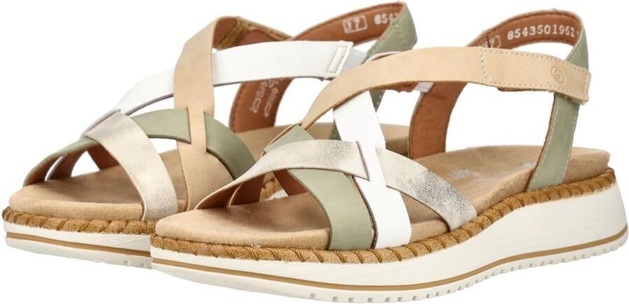 REMONTE Sandalen met riem beige groen zilver - Foto 6