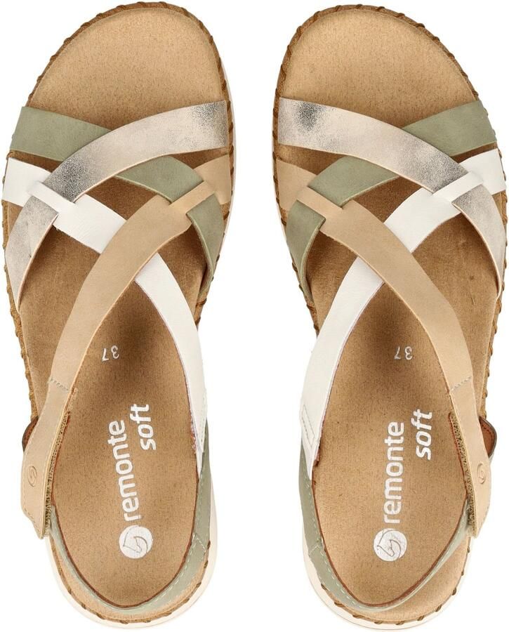 REMONTE Sandalen met riem beige groen zilver - Foto 5
