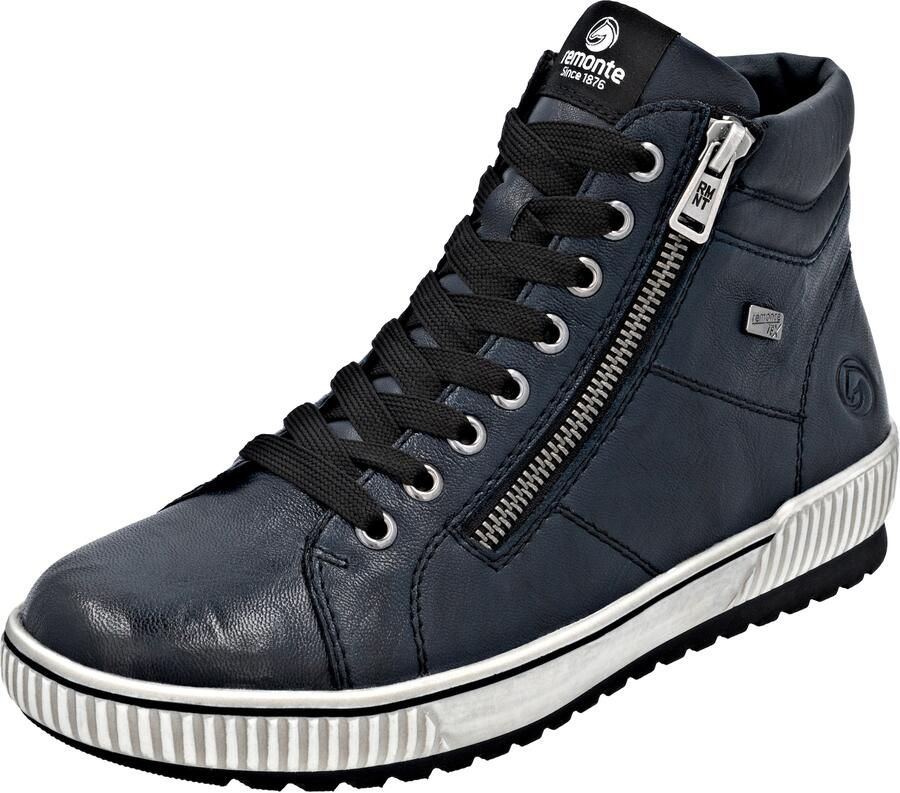 Remonte D0772-15 Hoge Veterschoenen Blauw Leer Dames Blauw