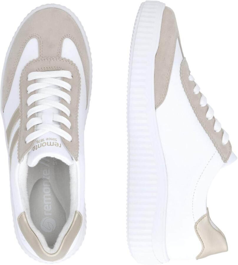Remonte D3E00-80 Sneakers Wit Beige Goud Leer Dames Wit - Foto 5