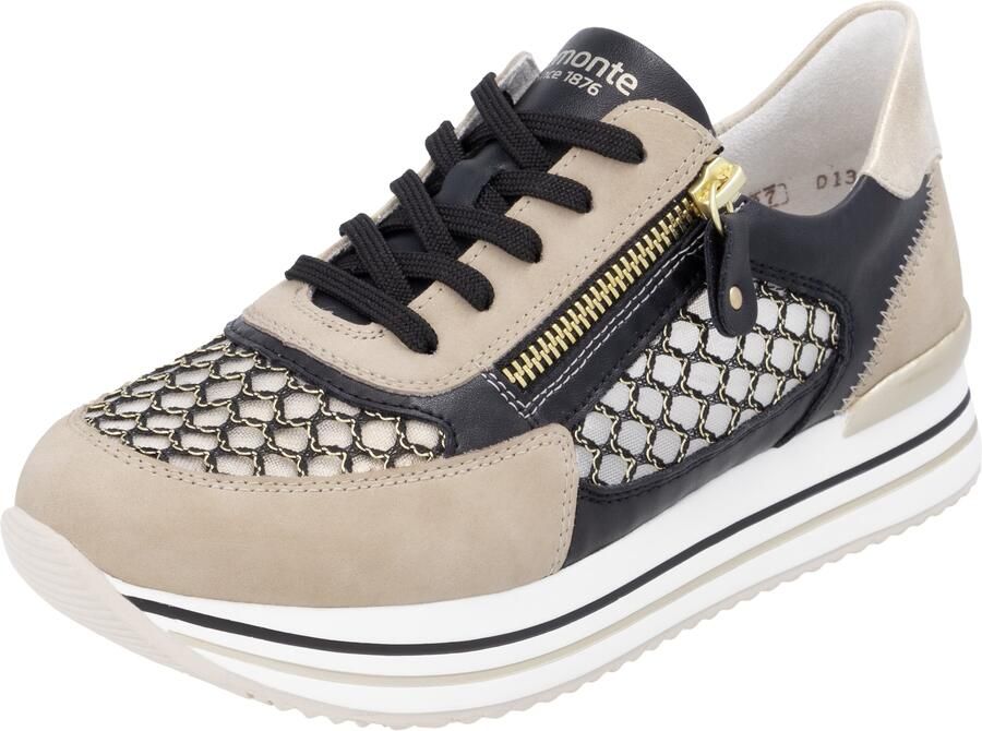 Remonte Plateausneakers vrijetijdsschoen lage schoen veterschoen vegan contrastafwerking