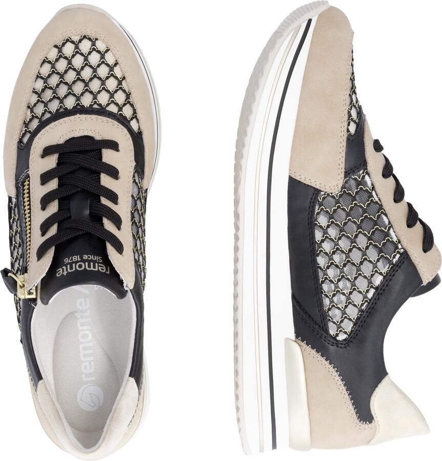 Remonte Plateausneakers vrijetijdsschoen lage schoen veterschoen vegan contrastafwerking - Foto 2