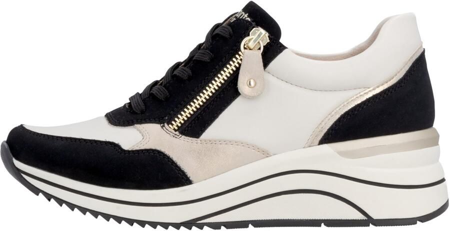 REMONTE Sneakers laag beige zwart wit natuurwit