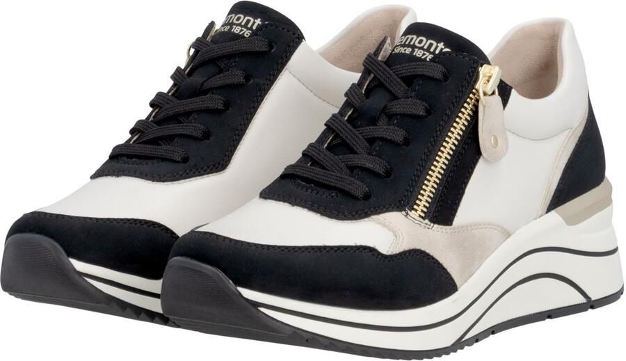 REMONTE Sneakers laag beige zwart wit natuurwit - Foto 3