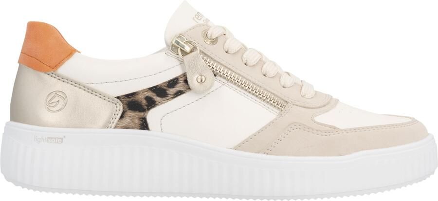 REMONTE Sneakers laag crème goud zalm roze