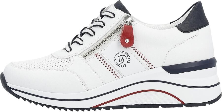 Remonte Sneakers met sleehak vrijetijdsschoen lage schoen veterschoen met metallic contrastaccenten - Foto 2