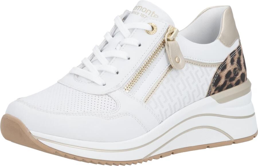 Remonte D0T10-82 Sneakers Wit met Panterprint op de hak Leer Dames Wit - Foto 8