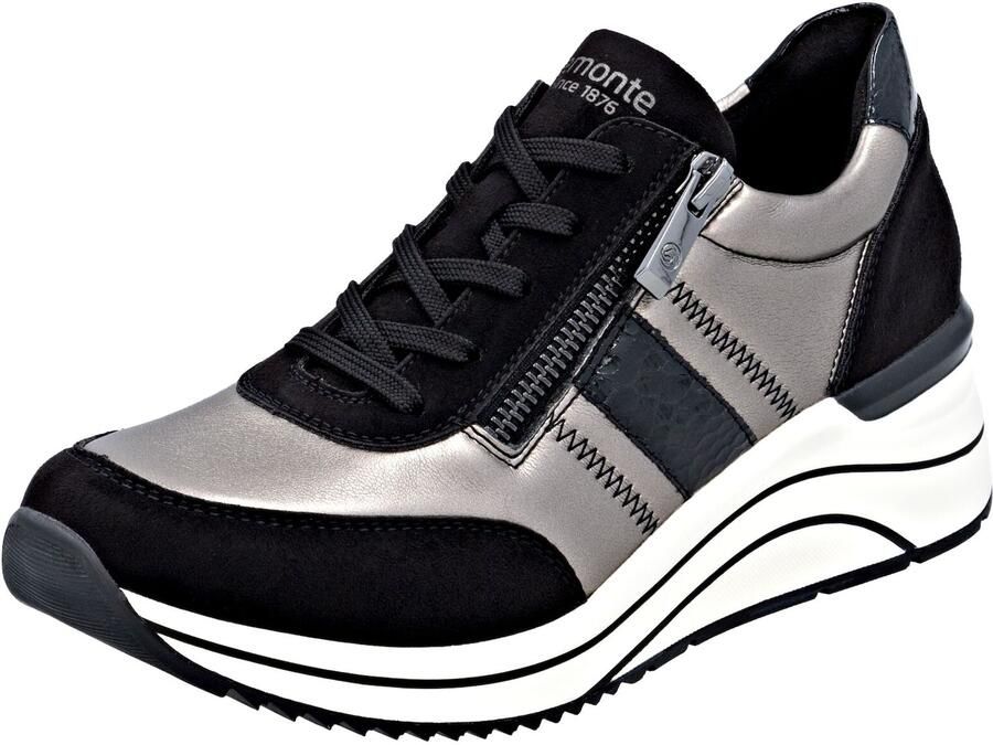 REMONTE Sneakers laag grijs zwart zilver