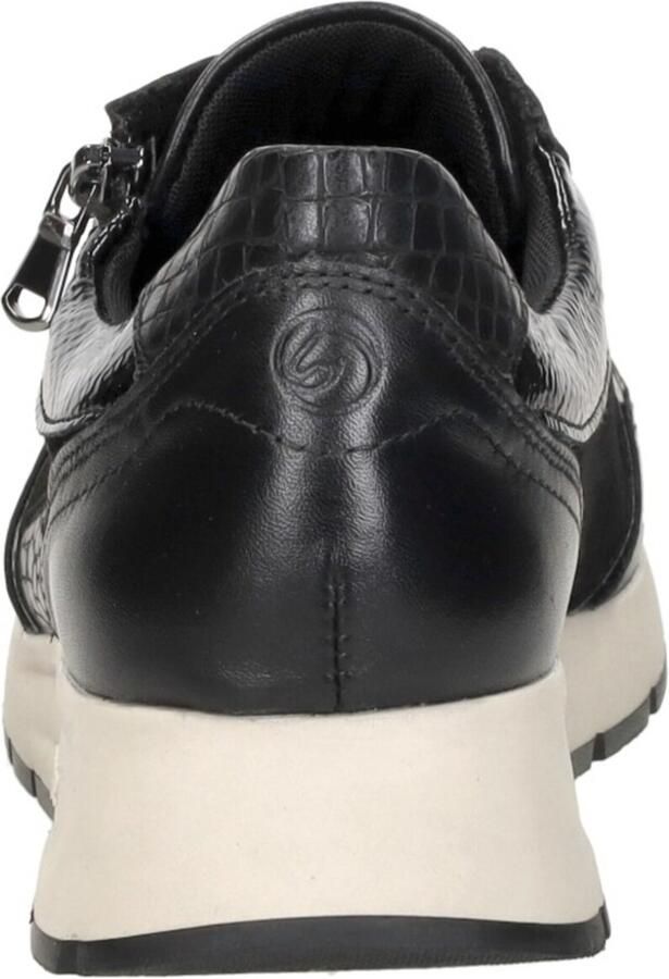 Remonte Zwarte Leren Dames Sneakers Slangenprint Zwart - Foto 4