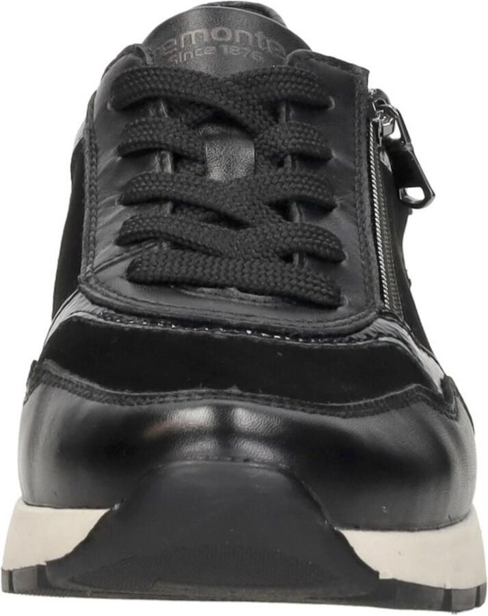 Remonte Zwarte Leren Dames Sneakers Slangenprint Zwart - Foto 3