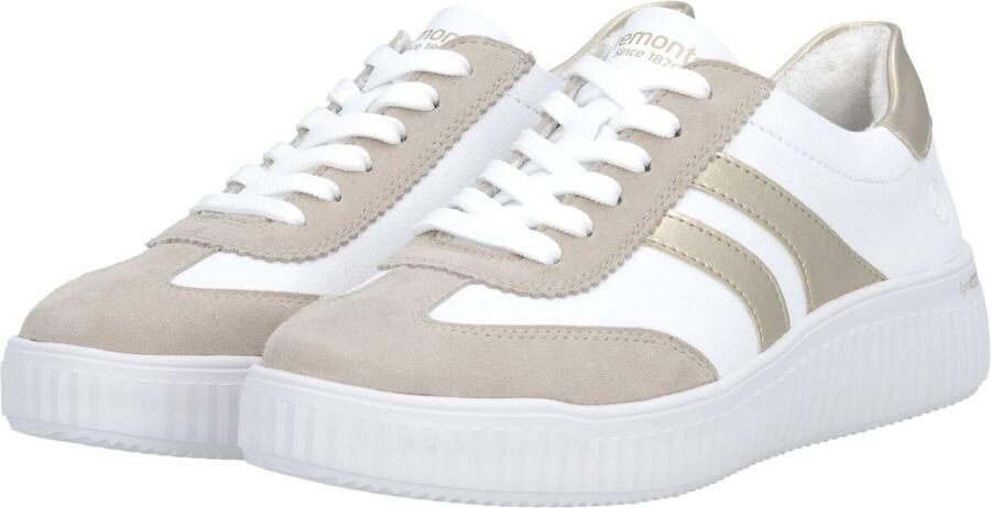 Remonte D3E00-80 Sneakers Wit Beige Goud Leer Dames Wit - Foto 7