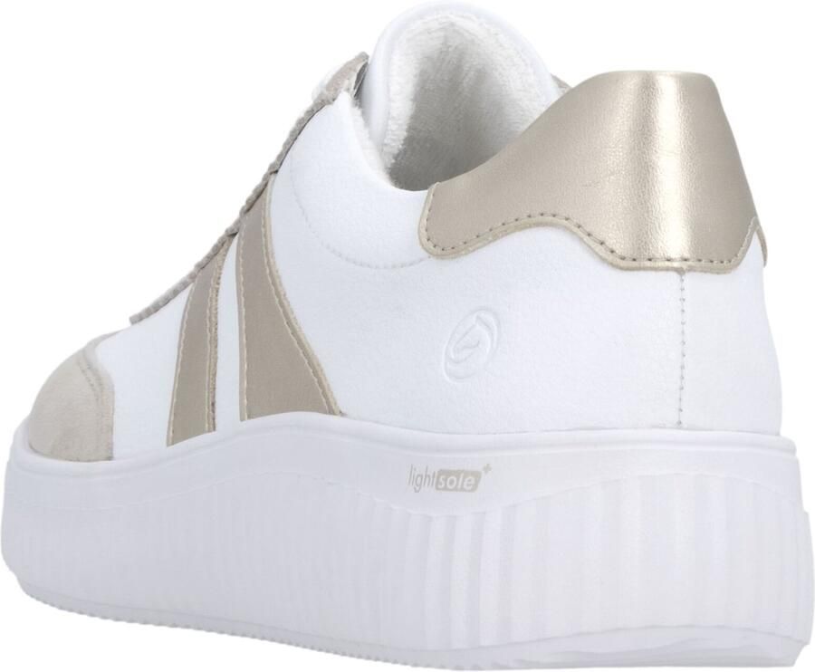 Remonte D3E00-80 Sneakers Wit Beige Goud Leer Dames Wit - Foto 3