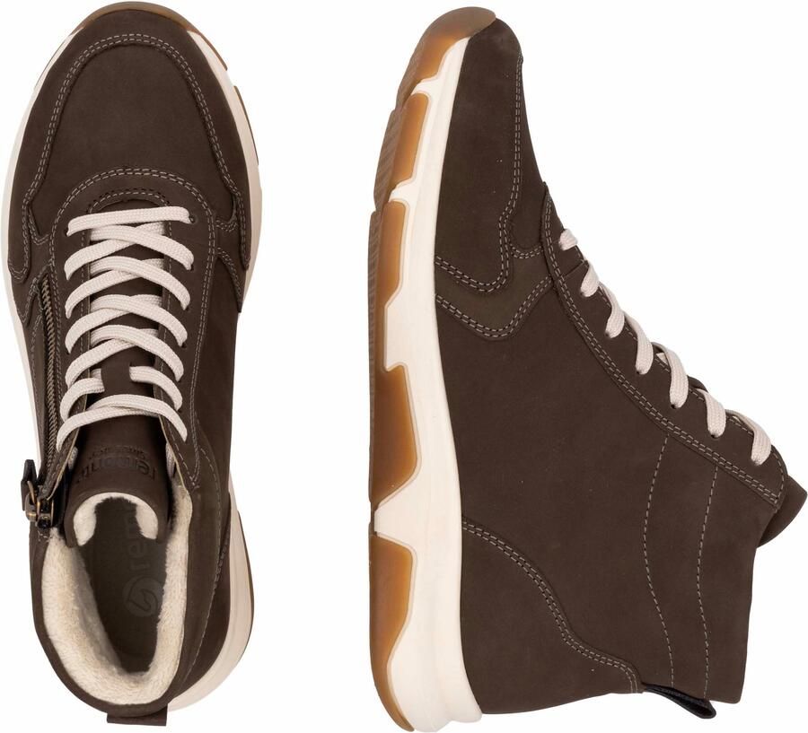Remonte Sneakers met sleehak high-top sneaker veterschoen vrijetijdsschoen met buitenrits - Foto 4