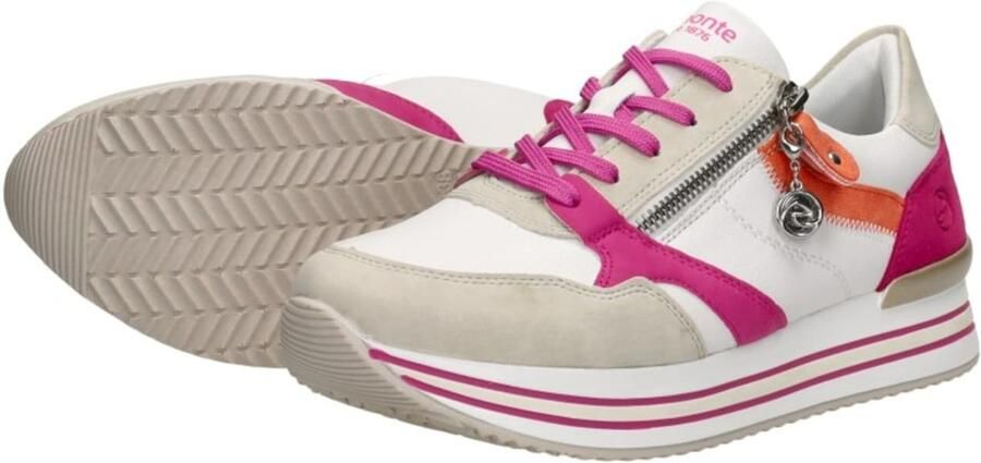 Remonte Lente Sneaker met Roze en Oranje Accenten Multicolor Heren - Foto 7