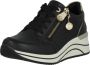 Remonte Stijlvolle Comfort Sneaker met Gouden Accenten Black Dames - Thumbnail 7