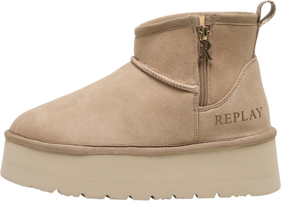 REPLAY Boots 'Zip' beige