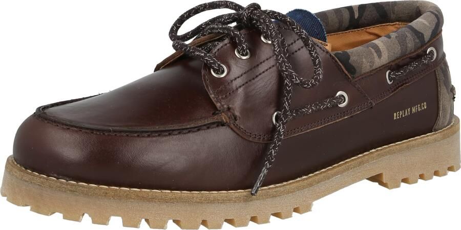 Replay Bootsschoenen van leer met geprofileerde zool