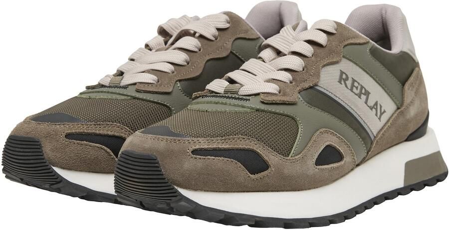 REPLAY Sneakers laag 'Bullet Union' crème kaki olijfgroen zwart - Foto 3